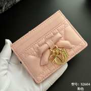 Uubags Lady Dior Freesia Card Holder Pale Pink Cannage Lambskin 10.5x8x0.5cm - 3