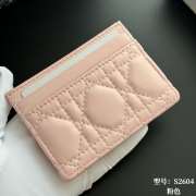 Uubags Lady Dior Freesia Card Holder Pale Pink Cannage Lambskin 10.5x8x0.5cm - 6