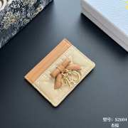 Uubags Lady Dior Freesia Card Holder Two-Tone Trench and Biscuit Cannage Lambskin 10.5x8x0.5cm - 1