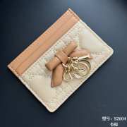 Uubags Lady Dior Freesia Card Holder Two-Tone Trench and Biscuit Cannage Lambskin 10.5x8x0.5cm - 6