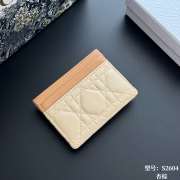 Uubags Lady Dior Freesia Card Holder Two-Tone Trench and Biscuit Cannage Lambskin 10.5x8x0.5cm - 5