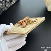 Uubags Lady Dior Freesia Card Holder Two-Tone Trench and Biscuit Cannage Lambskin 10.5x8x0.5cm - 4