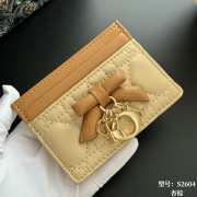 Uubags Lady Dior Freesia Card Holder Two-Tone Trench and Biscuit Cannage Lambskin 10.5x8x0.5cm - 3