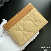 Uubags Lady Dior Freesia Card Holder Two-Tone Trench and Biscuit Cannage Lambskin 10.5x8x0.5cm - 2
