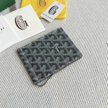 Uubags Goyard Saint-Thomas Bifold Money Clip Card Holder Goyardine Canvas Grey 11x2x9cm