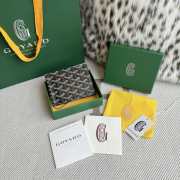 Uubags Goyard Saint-Thomas Bifold Money Clip Card Holder Goyardine Canvas Black & Tan 11x2x9cm - 5