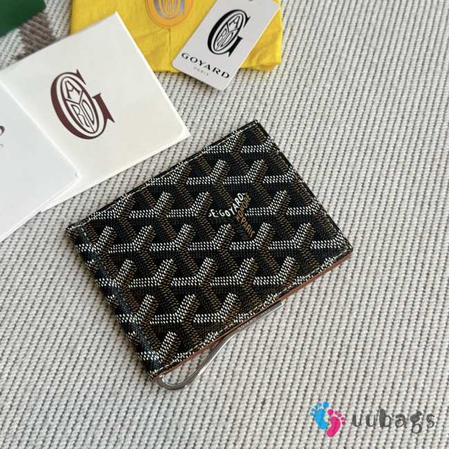 Uubags Goyard Saint-Thomas Bifold Money Clip Card Holder Goyardine Canvas Brown 11x2x9cm - 1