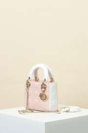 Uubags Mini Lady Dior Bag Powder Pink & White Cannage Lambskin 17x15x7cm - 2