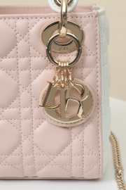 Uubags Mini Lady Dior Bag Powder Pink & White Cannage Lambskin 17x15x7cm - 6
