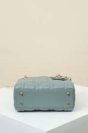 Uubags Mini Lady Dior Bag Tourmaline Blue Cannage Lambskin 17x15x7cm - 5