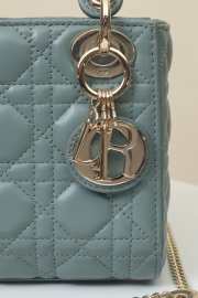Uubags Mini Lady Dior Bag Tourmaline Blue Cannage Lambskin 17x15x7cm - 3