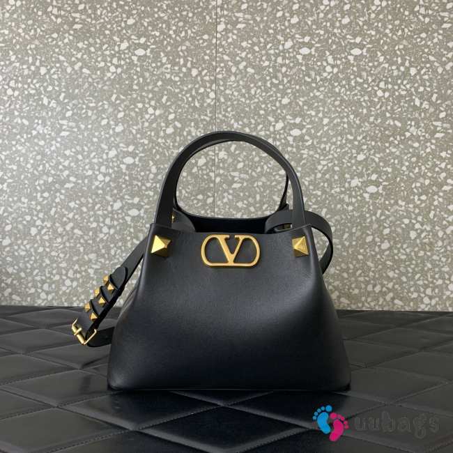 Uubags Valentino Garavani Small Soft Leather Shopping Bag In Black 25x15x17.5cm - 1