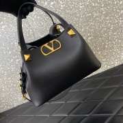 Uubags Valentino Garavani Small Soft Leather Shopping Bag In Black 25x15x17.5cm - 3