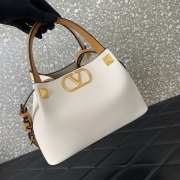 Uubags Valentino Garavani Small Soft Leather Shopping Bag In Ivory 25x15x17.5cm - 2