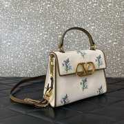 Uubags Valentino Garavani Vsling Small Handbag In Linen With Embroidery Natural/Multicolor 22x17x9cm  - 2