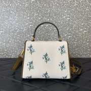 Uubags Valentino Garavani Vsling Small Handbag In Linen With Embroidery Natural/Multicolor 22x17x9cm  - 4