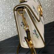Uubags Valentino Garavani Vsling Small Handbag In Linen With Embroidery Natural/Multicolor 22x17x9cm  - 3