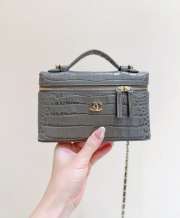 Uubags Chanel Vanity with Chain Crocodile Embossed Calfskin & Gold-Tone Metal Tourterelle Creme 17x19.5x5cm - 1