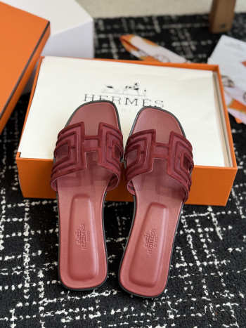Uubags Hermes Oran sandal in rouge H262201Z