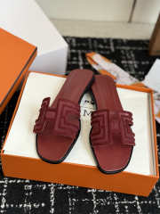 Uubags Hermes Oran sandal in rouge H262201Z - 3