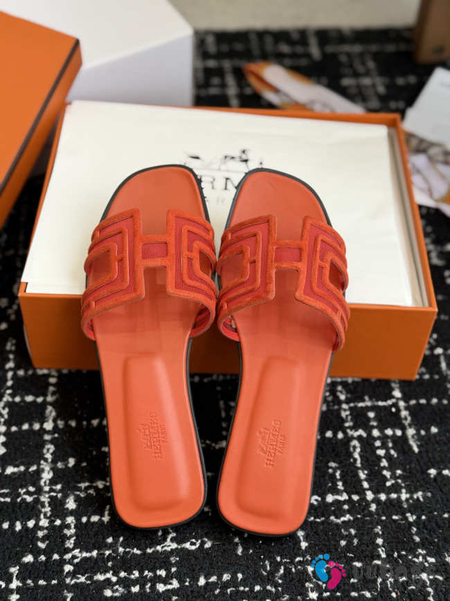 Uubags Hermes Oran sandal in orange H262201Z - 1