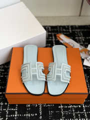 Uubags Hermes Oran sandal in light blue H262201Z - 6