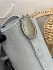 Uubags Small Dior Médaillon Bucket Bag Gris Pietro Grained Calfskin 19x18x12.5cm - 2