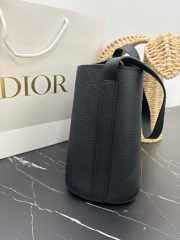 Uubags Small Dior Medaillon Bucket Bag Black Grained Calfskin 19x18x12.5cm - 2