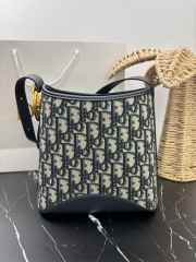Uubags Small Dior Medaillon Bucket Bag Blue Dior Oblique Jacquard 19x18x12.5cm - 2