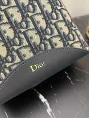 Uubags Small Dior Medaillon Bucket Bag Blue Dior Oblique Jacquard 19x18x12.5cm - 4