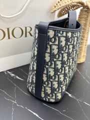Uubags Small Dior Medaillon Bucket Bag Blue Dior Oblique Jacquard 19x18x12.5cm - 6