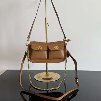 Uubags Coach Twin Turnlock Waverly Bag In Brown 22x13x7cm