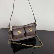 Uubags Coach Twin Turnlock Waverly Bag In Dark Chocolate 22x13x7cm - 2