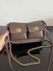 Uubags Coach Twin Turnlock Waverly Bag In Dark Chocolate 22x13x7cm - 4