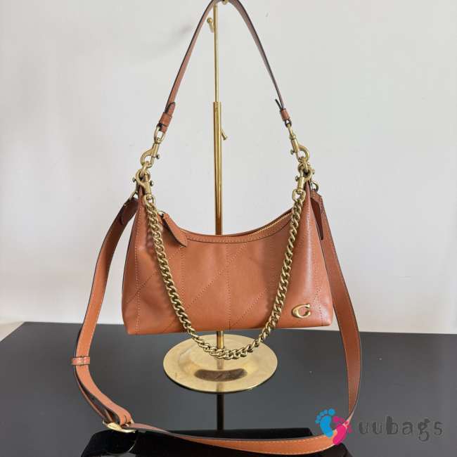 Uubags Coach Juliet Shoulder Bag 25 With Quilting In Brass/Amber Brown 27.5x11.5x10.5cm - 1