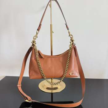 Uubags Coach Juliet Shoulder Bag 25 With Quilting In Brass/Amber Brown 27.5x11.5x10.5cm