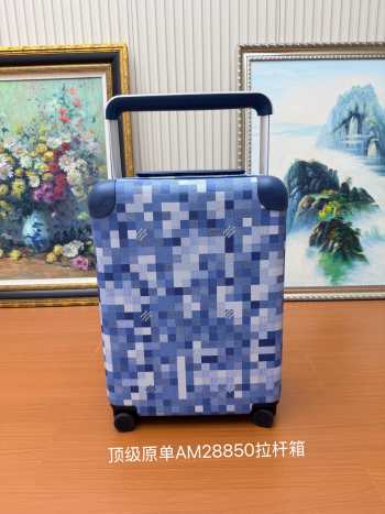 Uubags Louis Vuitton M28850 Horizon 55 Suitcase Denim Blue Damoflage Canvas Material 38x55x21cm