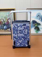 Uubags Louis Vuitton M28850 Horizon 55 Suitcase Denim Blue Damoflage Canvas Material 38x55x21cm - 5