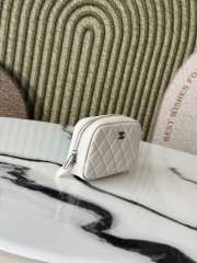 Uubags Chanel Classic Zipped Coin Purse White Grained Calfskin & Silver-Tone Metal 13x3.5x9cm - 6