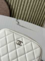 Uubags Chanel Classic Zipped Coin Purse White Grained Calfskin & Silver-Tone Metal 13x3.5x9cm - 5