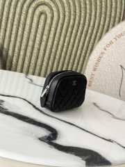 Uubags Chanel Classic Zipped Coin Purse Black Grained Calfskin & Silver-Tone Metal 13x3.5x9cm - 5