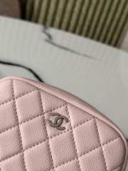 Uubags Chanel Classic Zipped Coin Purse Pink Grained Calfskin & Silver-Tone Metal 13x3.5x9cm - 5