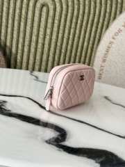 Uubags Chanel Classic Zipped Coin Purse Pink Grained Calfskin & Silver-Tone Metal 13x3.5x9cm - 6