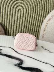 Uubags Chanel Classic Zipped Coin Purse Pink Grained Calfskin & Silver-Tone Metal 13x3.5x9cm - 3