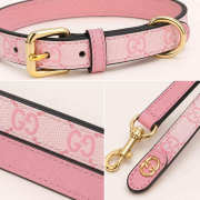 Uubags Gucci small/medium pet collar in powder pink fabric - 5