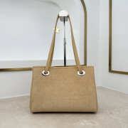 Uubags Small Dior Promenade Shopping Bag Beige Cannage Suede Calfskin 27x19x13.5cm - 4