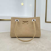 Uubags Small Dior Promenade Shopping Bag Beige Cannage Suede Calfskin 27x19x13.5cm - 3