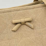 Uubags Small Dior Promenade Shopping Bag Beige Cannage Suede Calfskin 27x19x13.5cm - 2