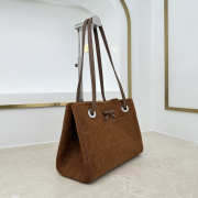 Uubags Small Dior Promenade Shopping Bag Brown Cannage Suede Calfskin 27x19x13.5cm - 5