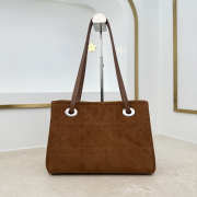 Uubags Small Dior Promenade Shopping Bag Brown Cannage Suede Calfskin 27x19x13.5cm - 4